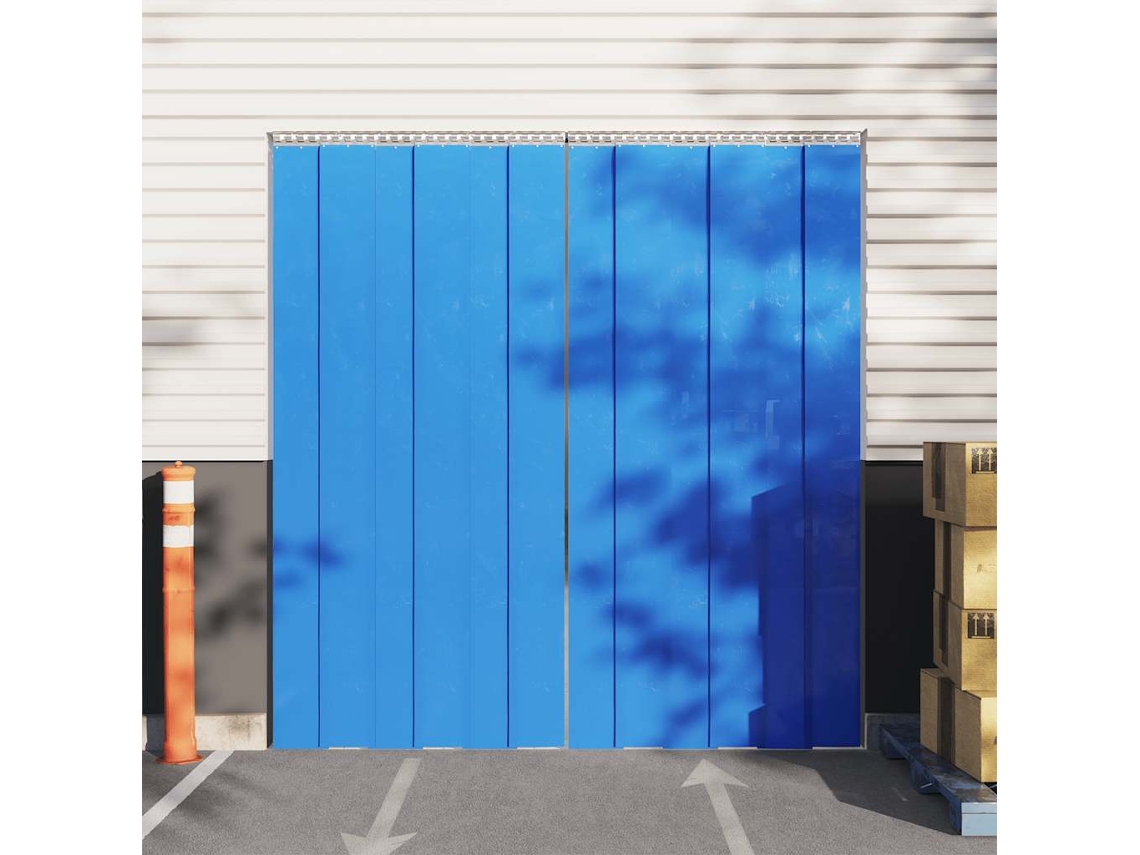 Vidaxl Cortina De Porta 300 Mm X 2,6 Mm 10 M Pvc Azul