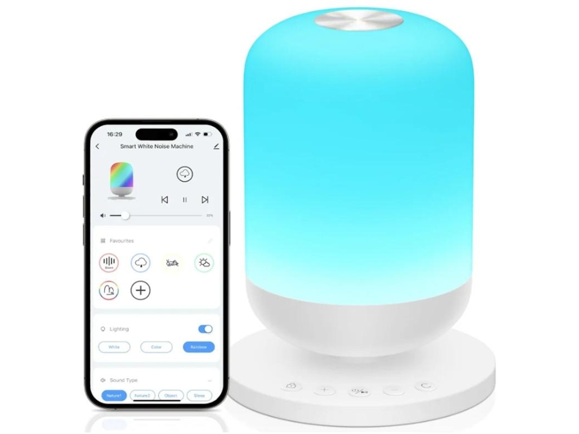 Máquina De Som Para Bebé Com 34 Sons Calmantes Máquina De Ruído Branco E Luz Noturna Instrutor De Sono Com Aplicação Comando À Distância Yizhood