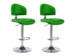 Bancos de Bar 2 Pcs Couro Artificial Verde MAISON EXCLUSIVE