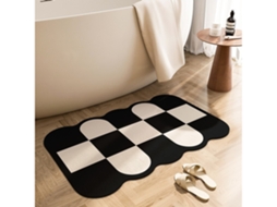 Tapete De Banho  Antiderrapantes Absorventes Secm Rápida Poliéster Multicor (80x120cm)*