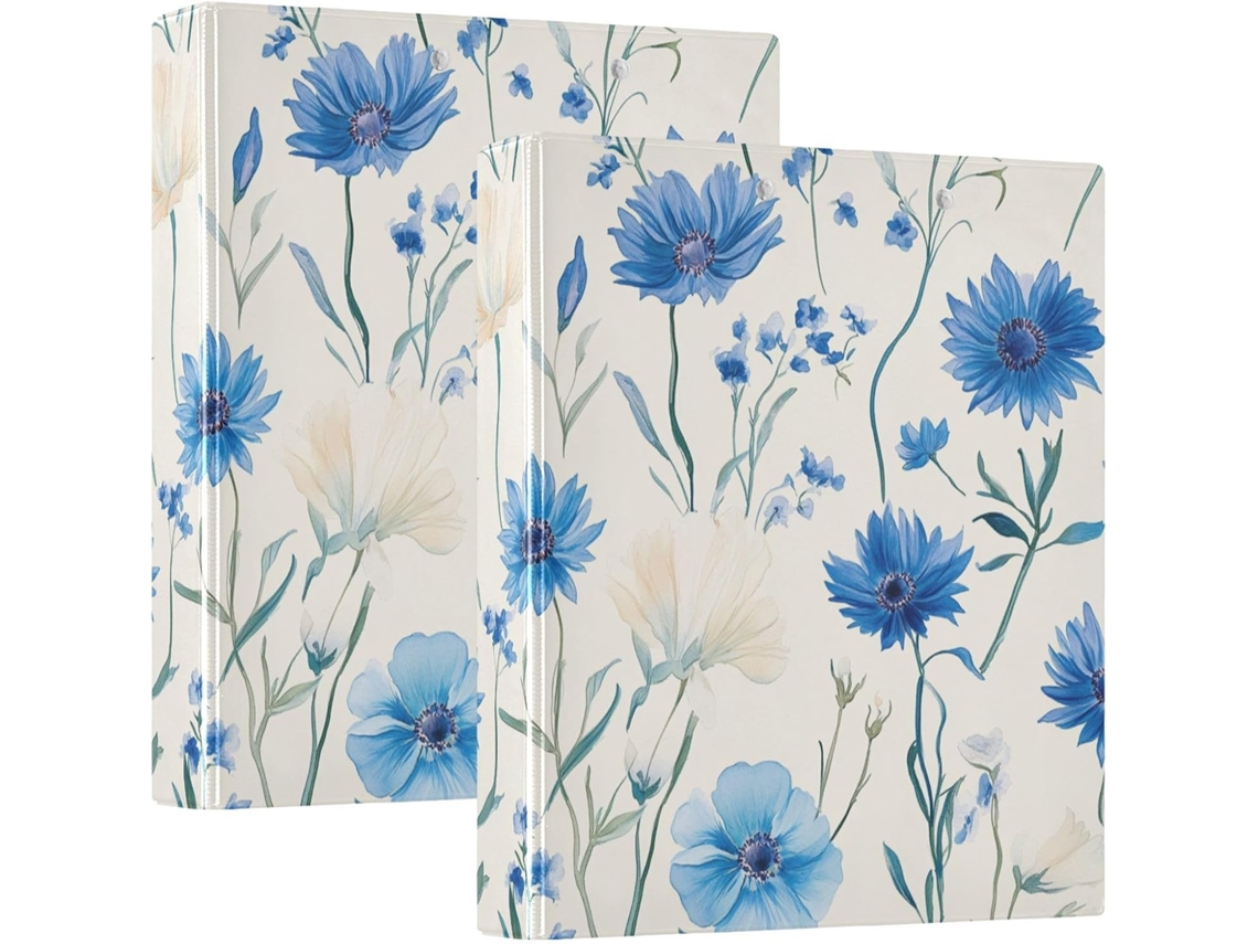 Pasta Escolar Estonia Cornflower Beauty Summer Flowers_1 De 1, 5 Polegadas, Três Carimbos Com Prancheta, Pacote Com 1 2 Pasta