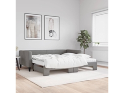 Vidaxl Sofá-cama C/ Gavetão/colchões 100x200cm Tecido Cinzento-escuro