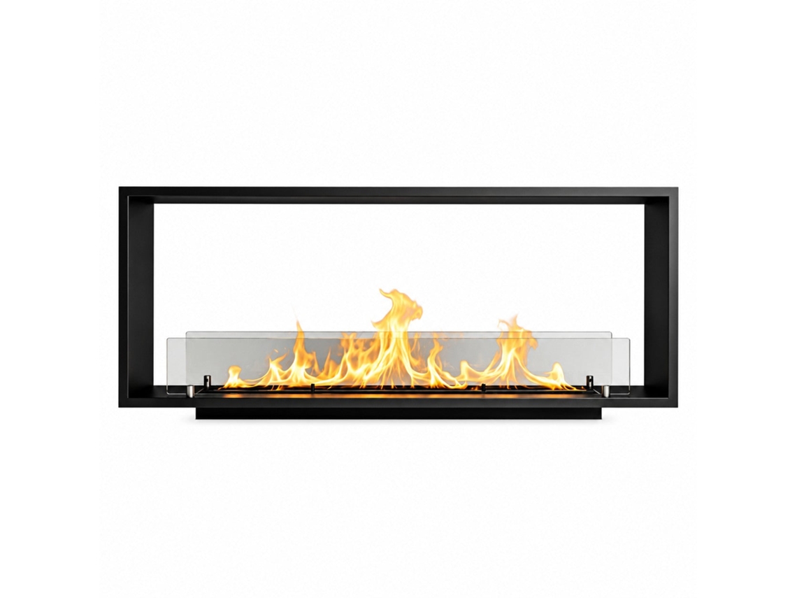 Lareira De Bioetanol Embutida De Dupla Face Venere120 Topline, 120x50 Cm