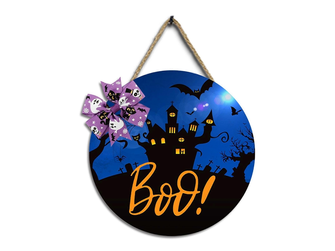 Placa De Madeira Para Decoração De Halloween, Presente Para Pendurar No Teto, Decoração Para Casa E Festa De Halloween. Ly Ebike