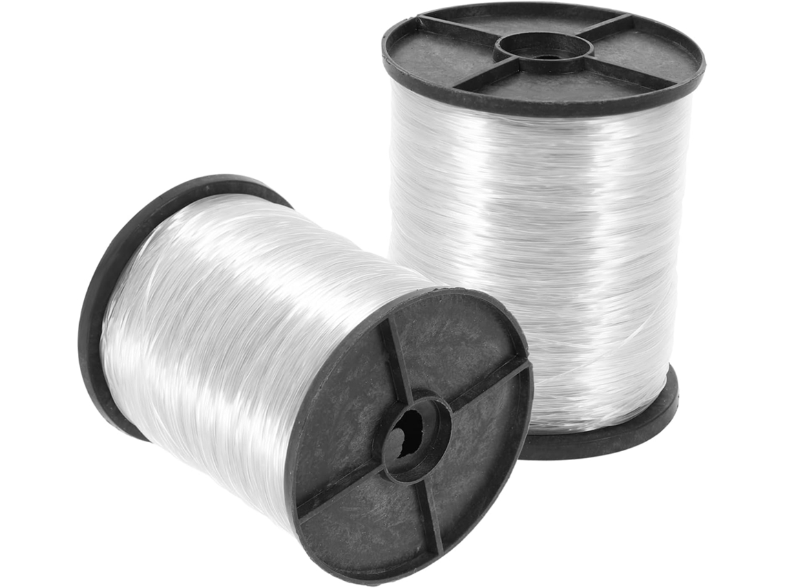 2 Rolos de Suspensão Fio Transparente para Balões, Decoração Branca, Carretel de Cachimbo, Pingente de Nylon Invisível