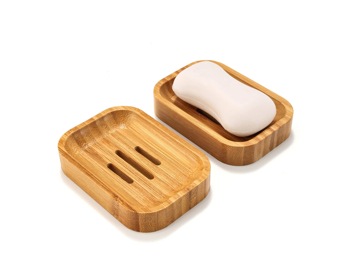 Conjunto AQUAFORGE de 2 Saboneteiras de Bambu Natural