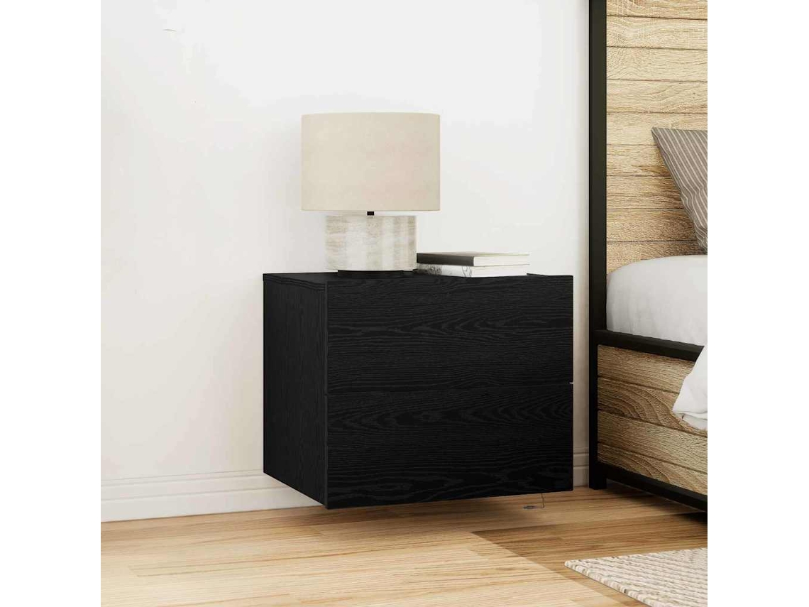Vidaxl Armário de Cabeceira com Gaveta Carvalho Preto 50 X 39 X 41 Cm