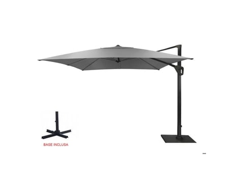 Parasol De Canto Elios Novasun Alu/novasun Cinza/chiné Claro 3x4 M Proloisirs