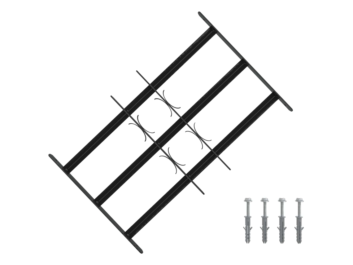 Vidaxl Grade De Segurança Para Janelas Com 3 Barras Transversais 3 Pcs