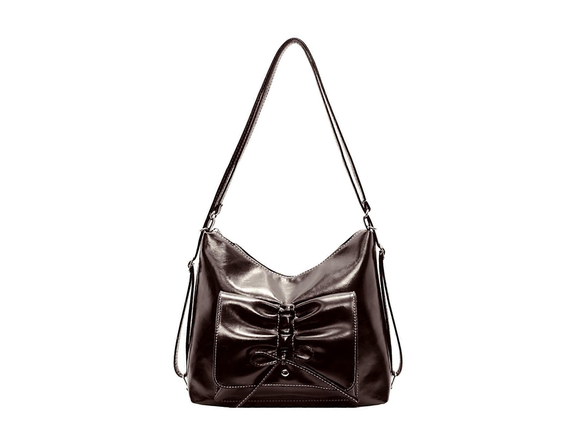 Bolsa De Ombro Em Couro Pu, Bolsa De Luxo Para Mulheres, Mochila Elegante, Tendência Da Moda Coreana, Bolsa Transversal, Cor Café.