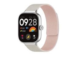 Bracelete Para Redmi Watch 6 / 5 / 4 - Silicone Macio Magnético - Textura De Lichia Rosa Estelar