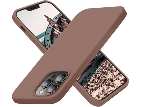 Capa iPhone 13 HONXINM Ultrafina Castanho Claro