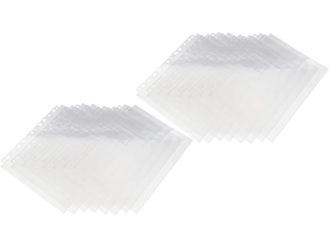 50 Folhas De Plástico Transparente Álbuns Fotos, Proteger E Organizar Cards Colecionáveis, Com 11 Furos
