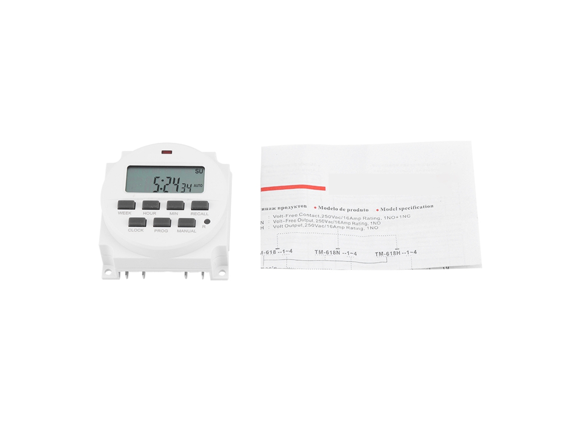 Temporizador elétrico digital Primerox, 12V, programável, durável, controle inteligente | S/BRAND