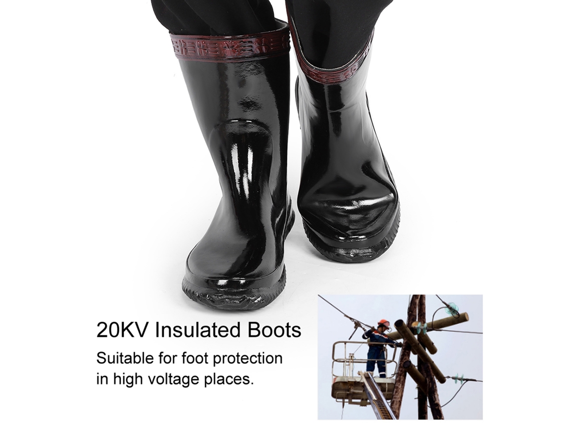 Botas De Segurança Isoladas 20kv Impermeáveis Antiderrapantes Para Trabalho Profissional Tamanho 39