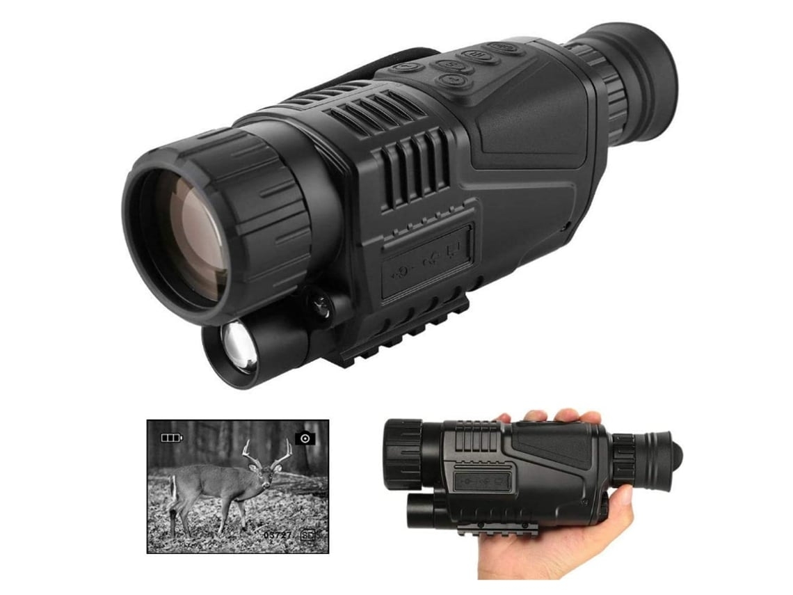 Binóculos ENKERS Monoculares de Visão Noturna Ir Optics 5X42 Digital Infrared Camera Multi-Functional Hunting Device Black