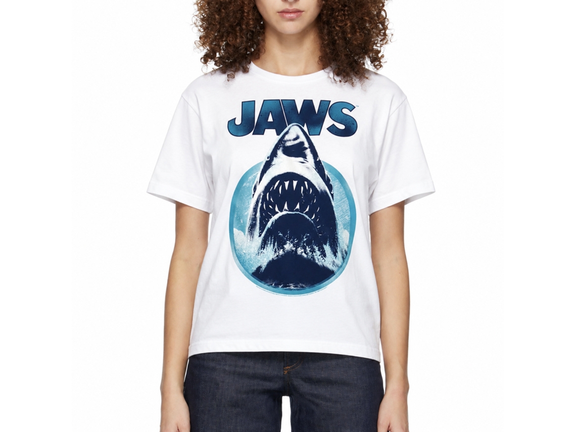 Rockinstone Jaws Movie Jawhol White Adult T-shirt Size:s