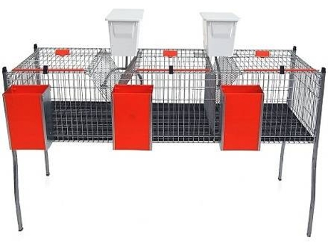 Gaiola para Coelhos GÓMEZ Y CRESPO 3 Departamentos (Vermelho - 154x63x86cm - 1 Un)