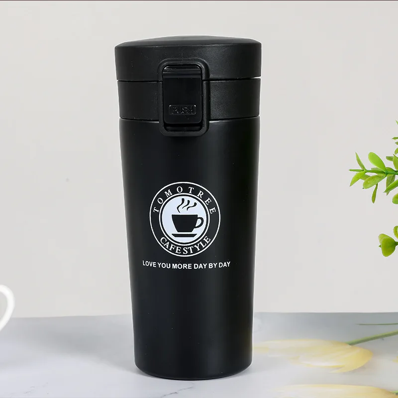 Caneca Térmica De Aço Inoxidável (preta, 380ml) Para Café, Copo Térmico Para Carro, Copo De Uso Duplo Para Manter Alimentos Quentes E Frios