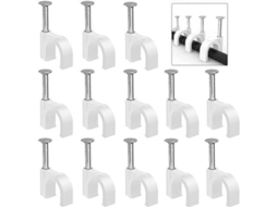 Conjunto de 400 Clips de Fixação de Cabos com Prego de Aço