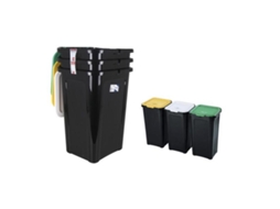 Caixote de Lixo para Reciclagem Tontarelli 44 L Preto 38,5 X 34,5 X 54,5 Cm 3 Uds