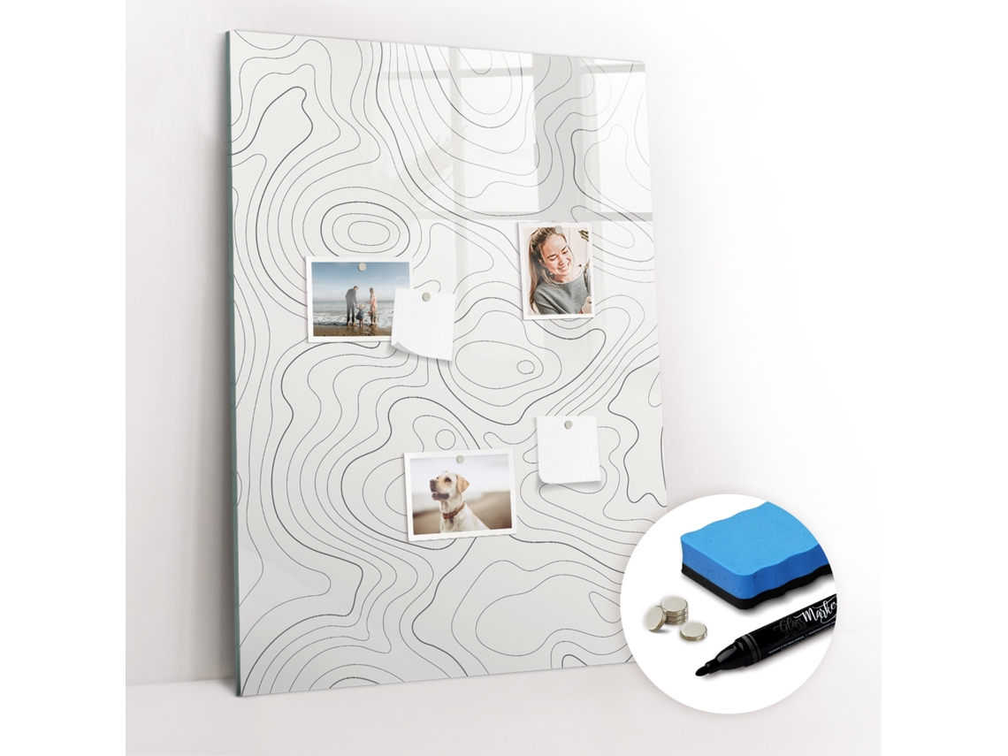 Quadro Magnético Decorativo Abstração De Linhas Para A Sala De Estar Espelharte (70x100 Cm)