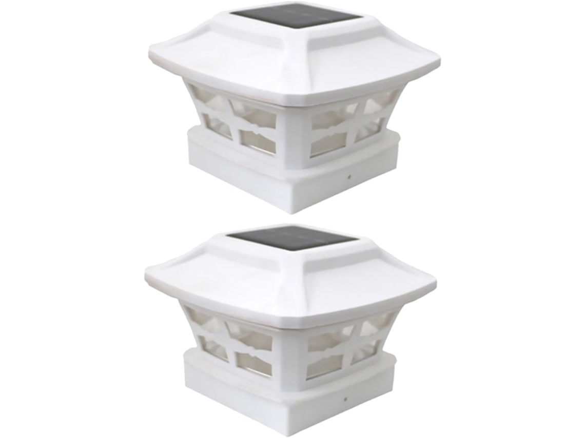 Conjunto De 2 Luminárias Solares De Pilar Para Jardim E Quintal, Iluminação Decorativa Para Áreas Externas.