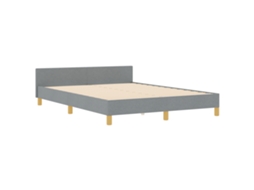 Conjunto 1 Estrado De Cama Plataforma Vidaxl Cinzento-claro Tecido (140 X 200 Cm)