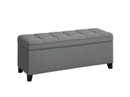 Banco de Armazenamento com 2 Dobradiças de Segurança com Tampa Reversível para Quarto e Sala de Estar, 120x40x48 Cm Cinza Escuro Ge