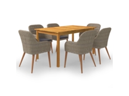 Dining Set, Dining Sets Vidaxl Marrom Madeira De Acácia (n/a)