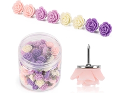 100 Alfinetes Decorativos Florais Para Quadros De Cortiça E Avisos