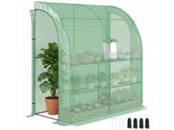 Estufa Externa 200x100x215cm 3 Prateleiras Janelas Verde