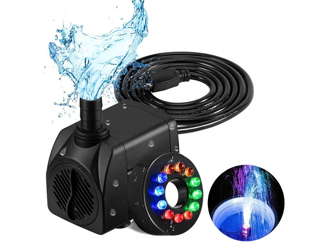 Bomba Submersível Led 16w Baixo Ruído Para Jardim Aquário Piscina