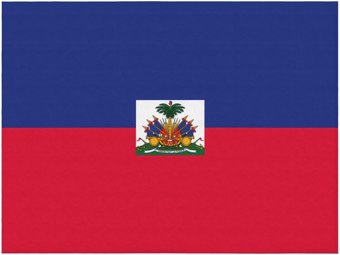 Manta de Flanela Ultramacia Phayah com Estampa da Bandeira Haitiana Ideal para Sofá Cama Sala Estar Escritório