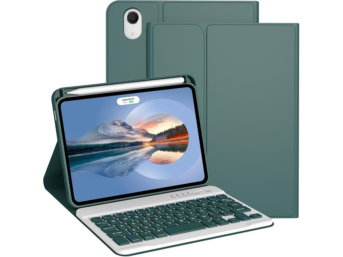 Capa Com Teclado Capa Para Ipad Mini De 7ª Geração (a17 Pro) 2024 De 8,3 Polegadas, Com Teclado Destacável Verde-escuro, Variante 2