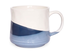 2026 taza de Café de Loza Grande 21 Oz para Oficina Y Hogar, Lavavajillas Y Microondas Segura, Diseño Geométrico azul