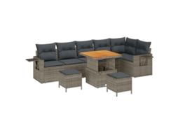Maison Exclusive - Conjunto De Sofá De Jardim Com Almofada 11 Pcs Cinzeto Vime Pe