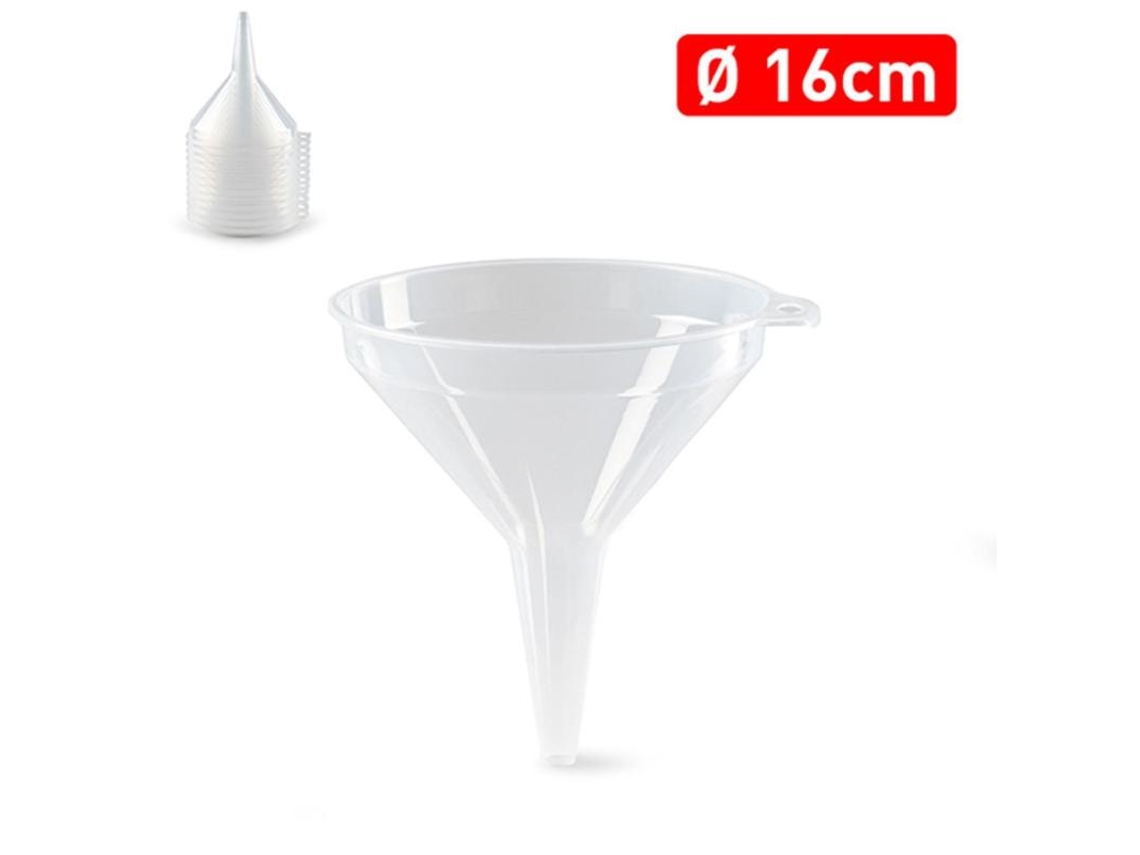 Embudo plastico 16 cm transparente