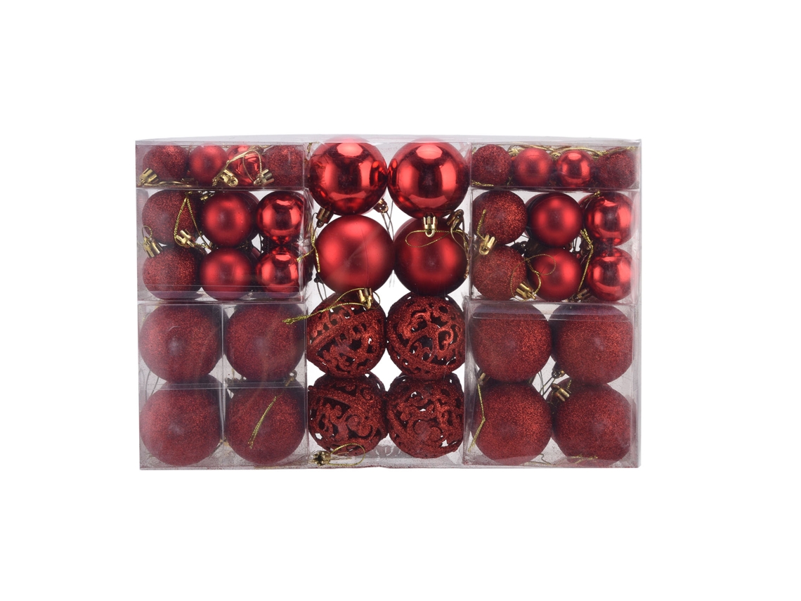 100pcs Bolas de Natal Anti quebra para Decoração de Árvore de Natal e Festas Vermelho com S/MARCA