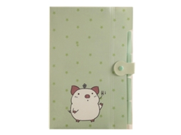 Carpeta Expansível de Pp de Cor Doce com Fecho Cute Piglet Aparência Adorável Carpeta de Documentos