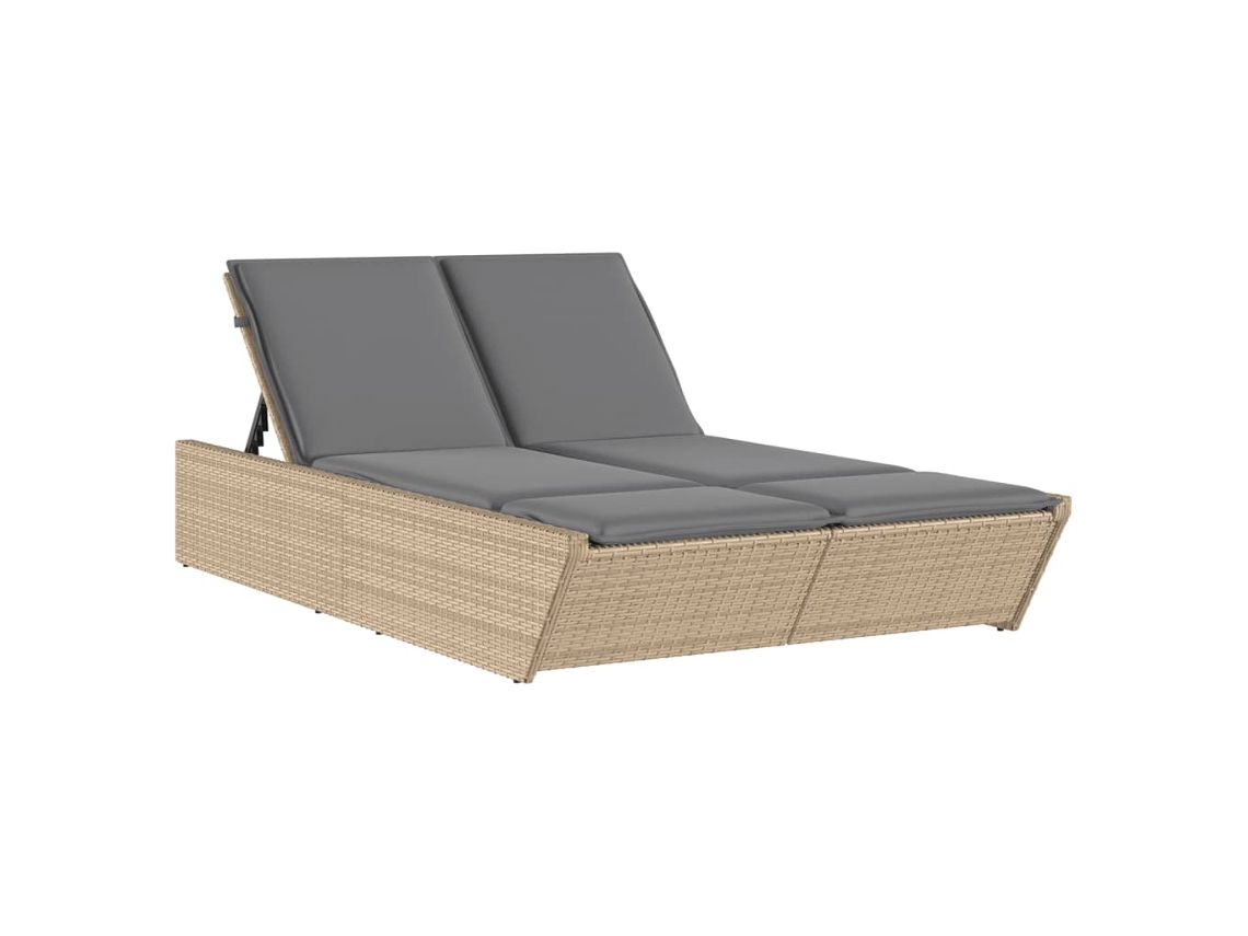 Double Sun Lounger, Double Sun Loungers Vidaxl Bege Rattan / Vime (n/a)