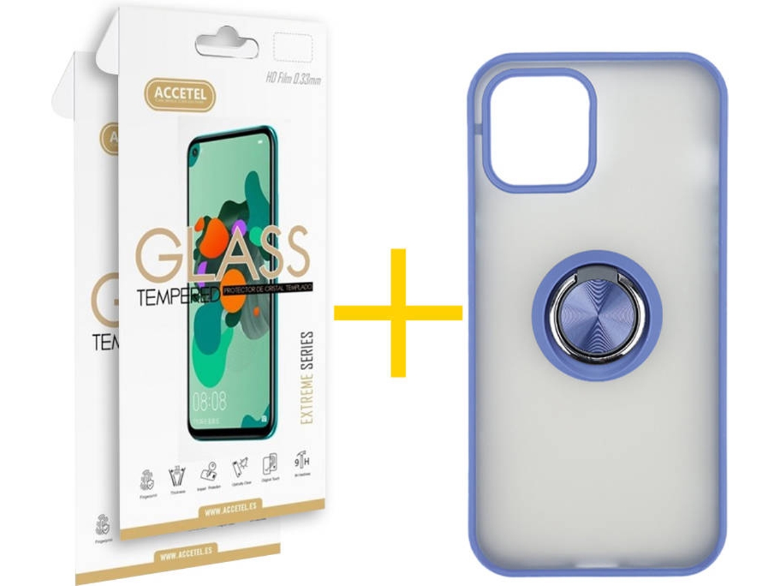 Kit Capa + Película Vidro 2X iPhone 11 Skyhe Gel Bumper Azul