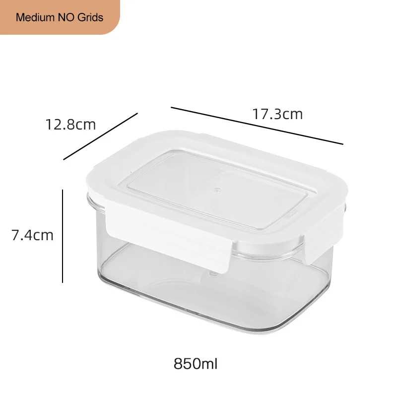 (850ml) Lancheira Transparente Com Três Compartimentos, Ideal Para Piqueniques, Permitindo Visualizar E Vedar A Comida.
