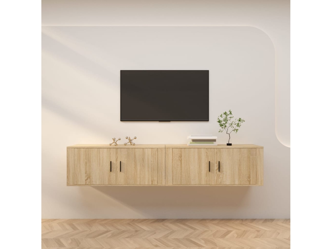 Vidaxl Móveis De Tv De Parede 2 Pcs 100x34,5x40 Cm Carvalho Sonoma