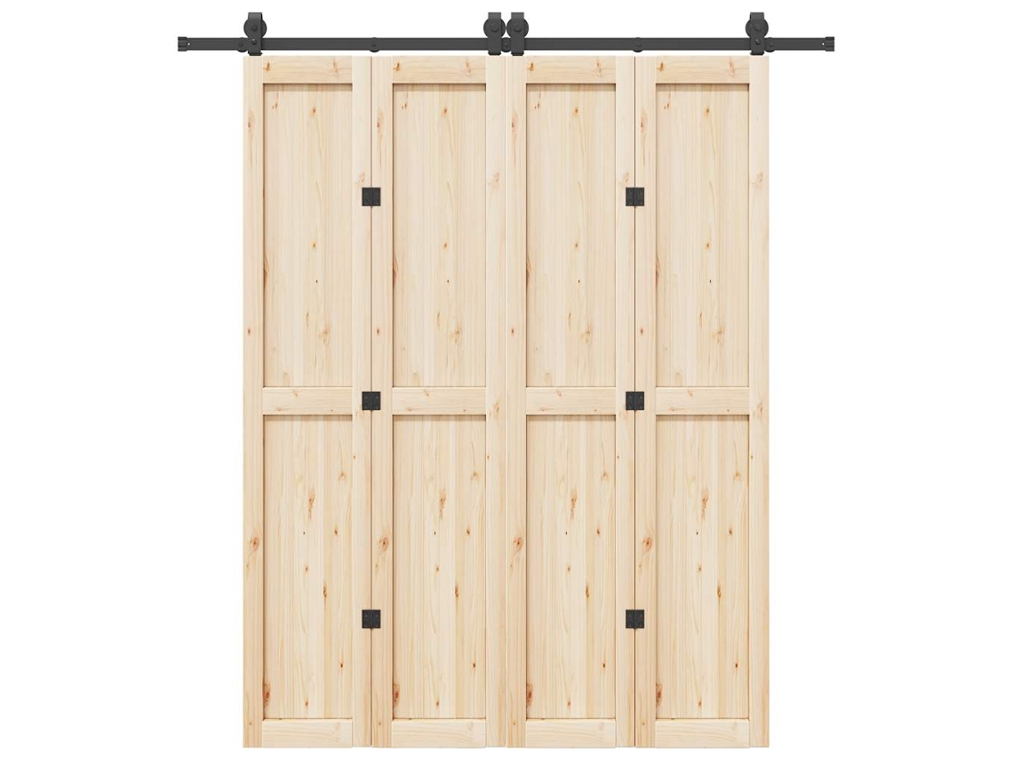 Kit De Ferragens Para Porta Deslizante 200 Cm Aã§o Preto DKD HOME DECOR