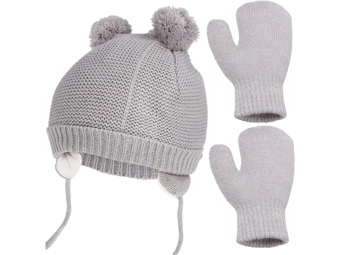 Conjunto De Gorro E Manoplas De Terciopelo Com Forro Polar Para Invierno