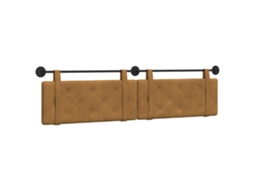 Conjunto 1 Cabeceira Suspensa Vidaxl Castanho Veludo (210 X 55 X 5 Cm)