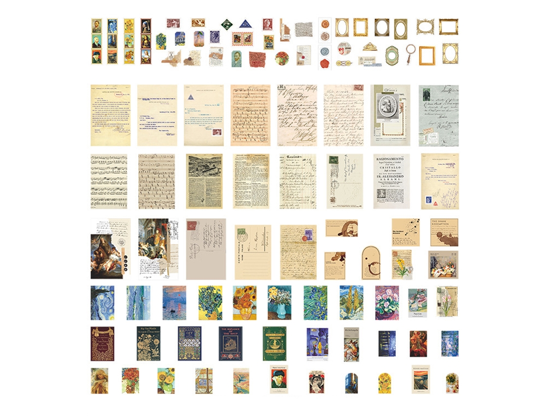 Adesivos Vintage Para Scrapbooking 200 Pçs, Kit Retrô Para Artesanato, Diário, Álbum, Diy