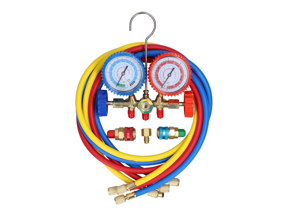 Kit De Medida De Presión Com Manômetros Duais Para Reparação De Ar Condicionado R134a R12 R22 R502