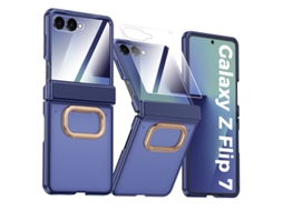 Capa Para Samsung Galaxy Z Flip 7 Anel Protetor Ecrã Total Azul Czhhmart